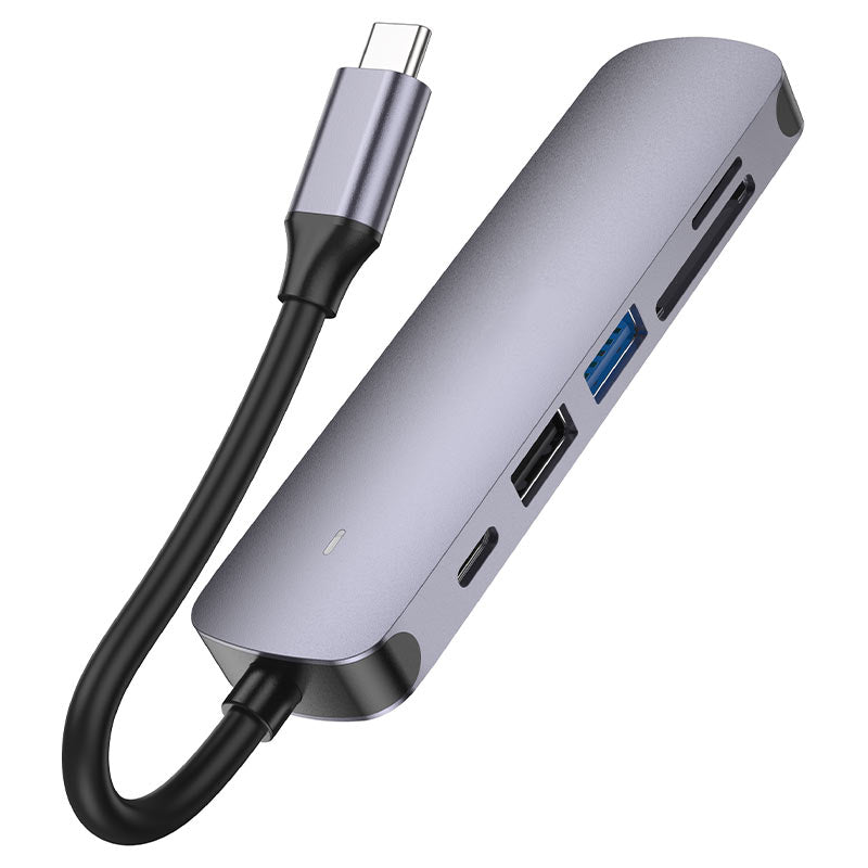 Adaptateur hub USB-C 6 en 1 (USB-C vers USB-C + USB-A 3.0 + SD + TF + HDMI) Adaptateur hub USB-C 6 en 1 (USB-C vers USB-C + USB-A 3.0 + SD + TF + HDMI)
